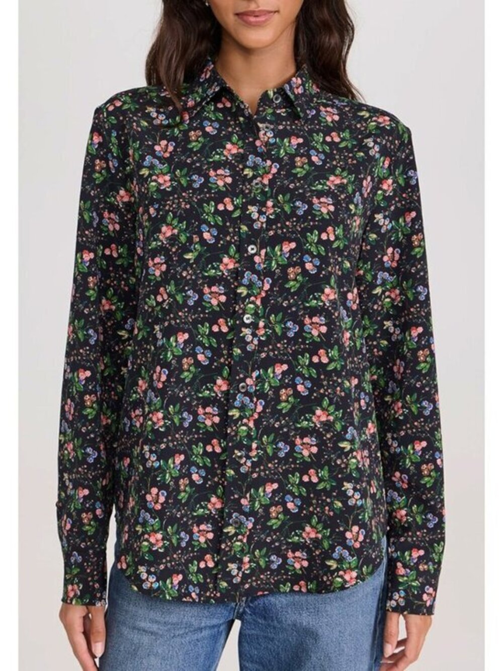 New Hill House Malone Shirt in Berry Floral Small $125